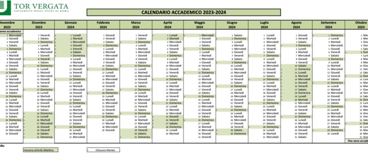 Calendario Accademico a.a. 2023/24